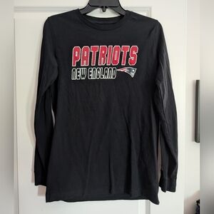 Youth NFL Black Long Sleeve Patriots Tee